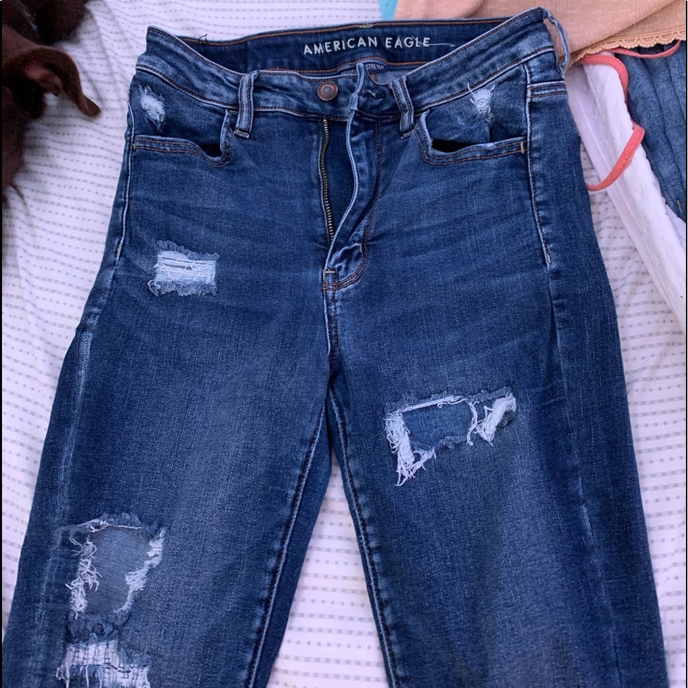 American eagle - super high rise stretchy jeans
